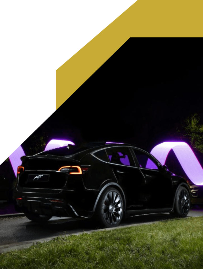 Black car with neon lights