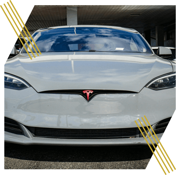 Front view of a Tesla